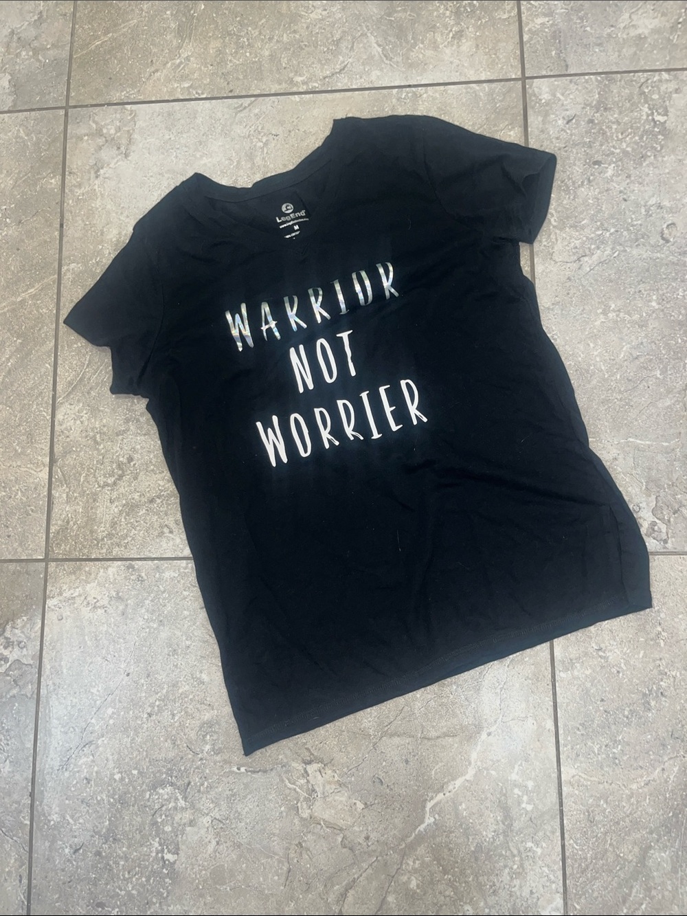 Life is Good Black 'Warrior Not Worrier' Short Sleeve Graphic Tee - Women's